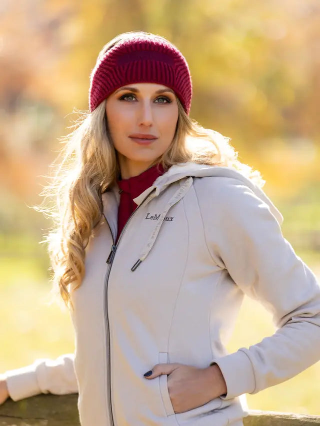 LeMieux Lila Ember Headband: Warm Chevron Knit with Faux Fur Lining for Winter Style | Equiflair