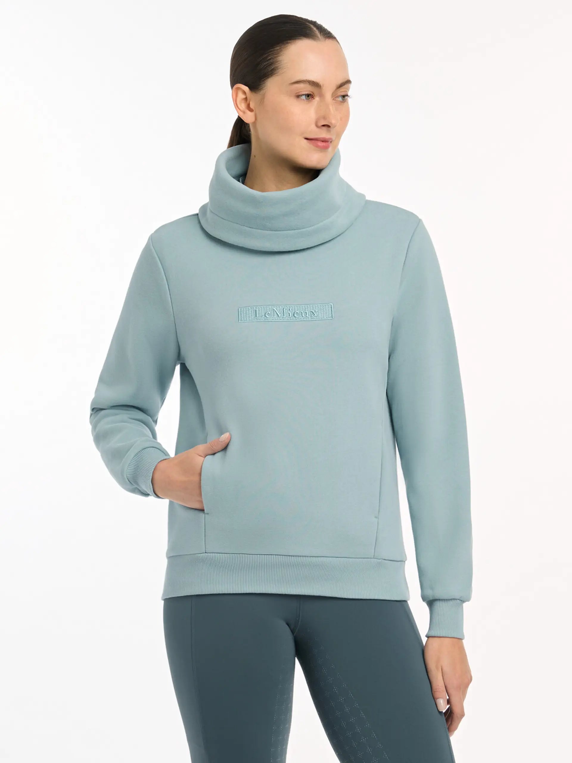LeMieux Adele Funnel Neck Sweatshirt Glacier - Comfortable Women's Sweatshirt, Perfect for Layering | Equiflair