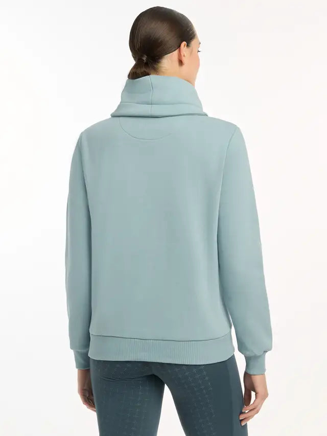 LEMIEUX ADELE Funnel Neck Sweatshirt GLACIER Back View | Women's Equine Fashion Equiflair