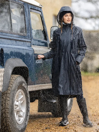 LEMIEUX All Elements Waterproof Coat Navy - Equestrian Riding Wear, Rain Gear for Women