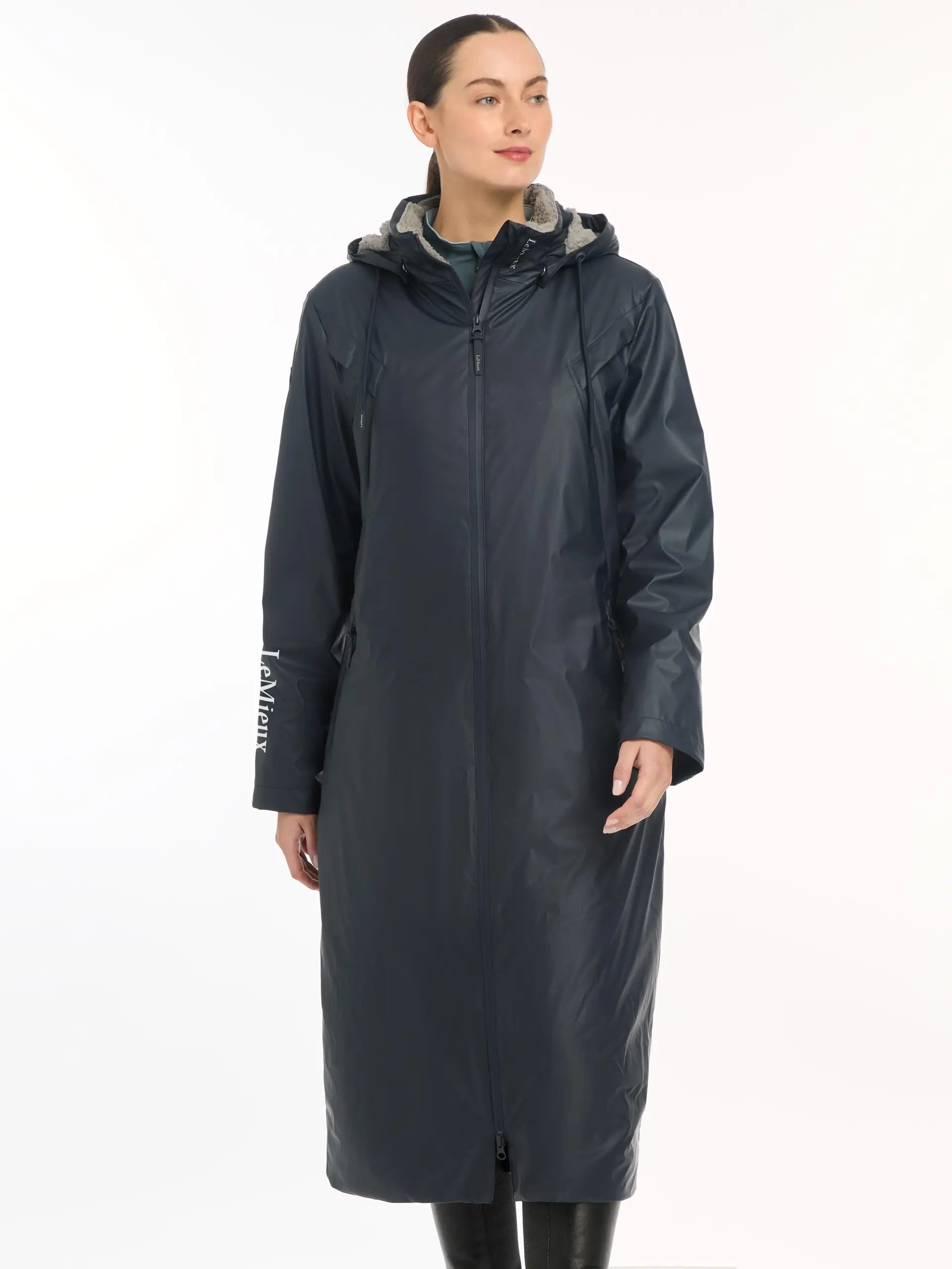 Lemieux All Elements Navy Coat | Full Length Waterproof Riding Coat from Equiflair