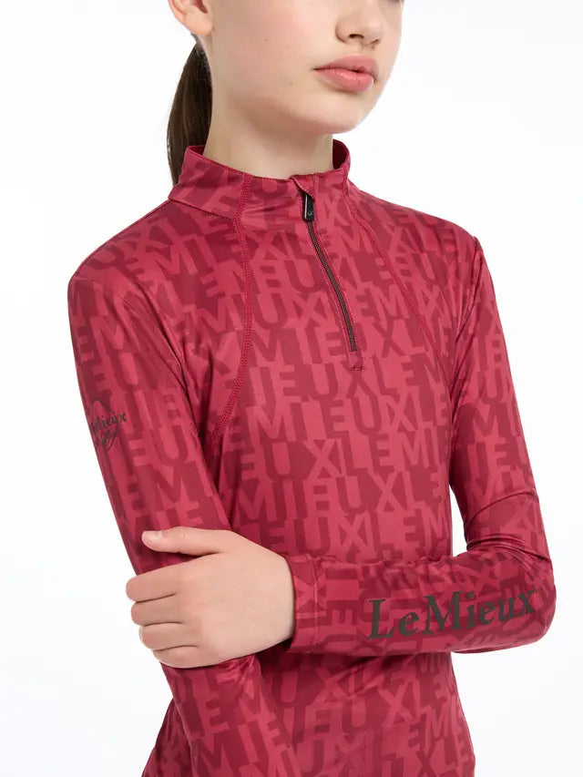 LEMIEUX Young Rider Casey Base Layer EMBER Quarter Zip Equestrian Top - Equiflair