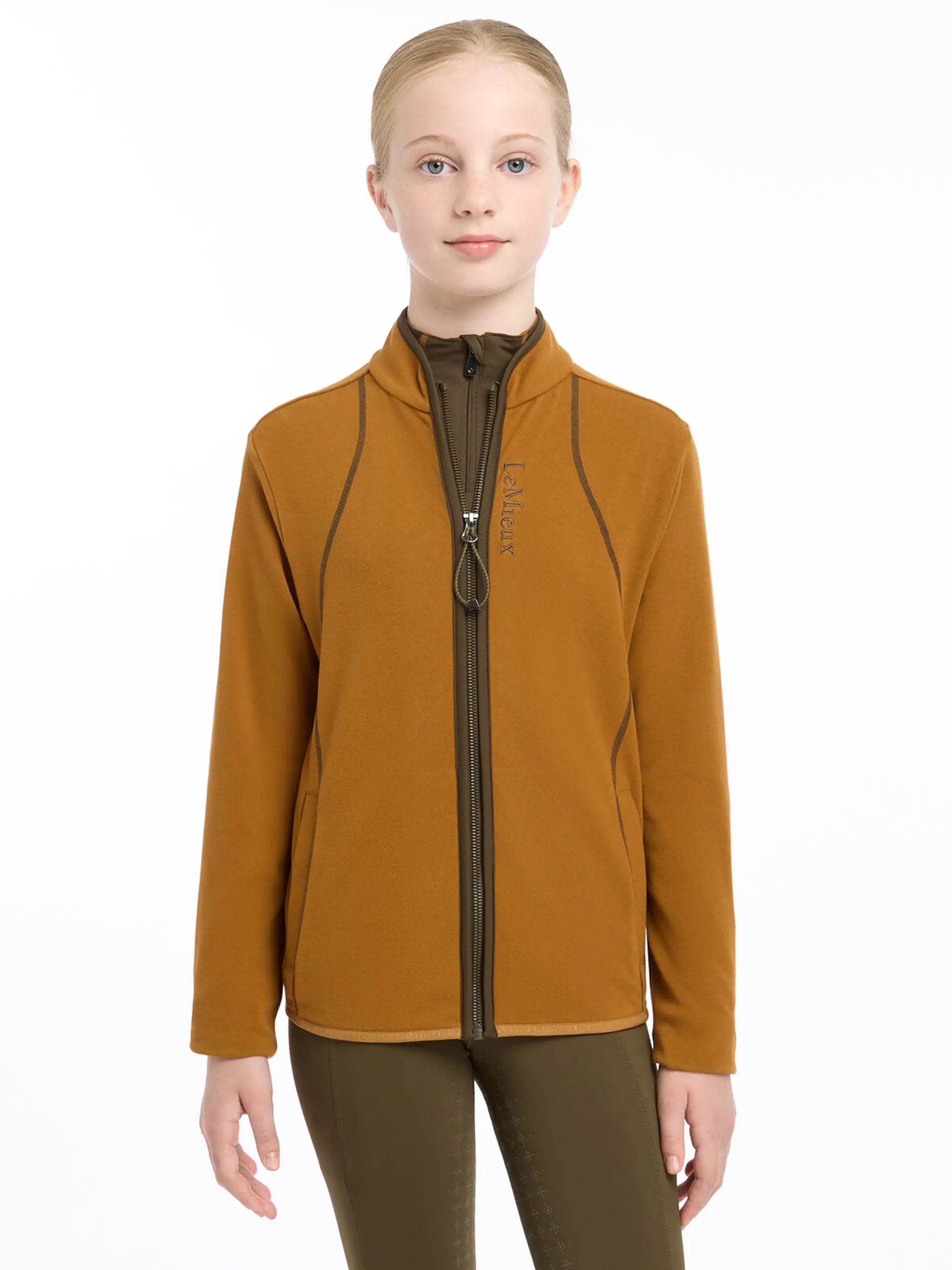 LEMIEUX Young Rider Felicity Ginger Fleece Jacket - Zip Through Equestrian Clothing for Girls