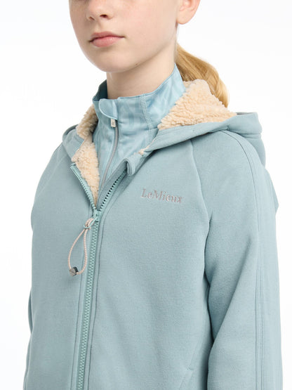LeMieux Young Rider Hollie Lined Hoodie Glacier - Girls Equestrian Fashion, Warm Fleece Hoody, Riding Apparel