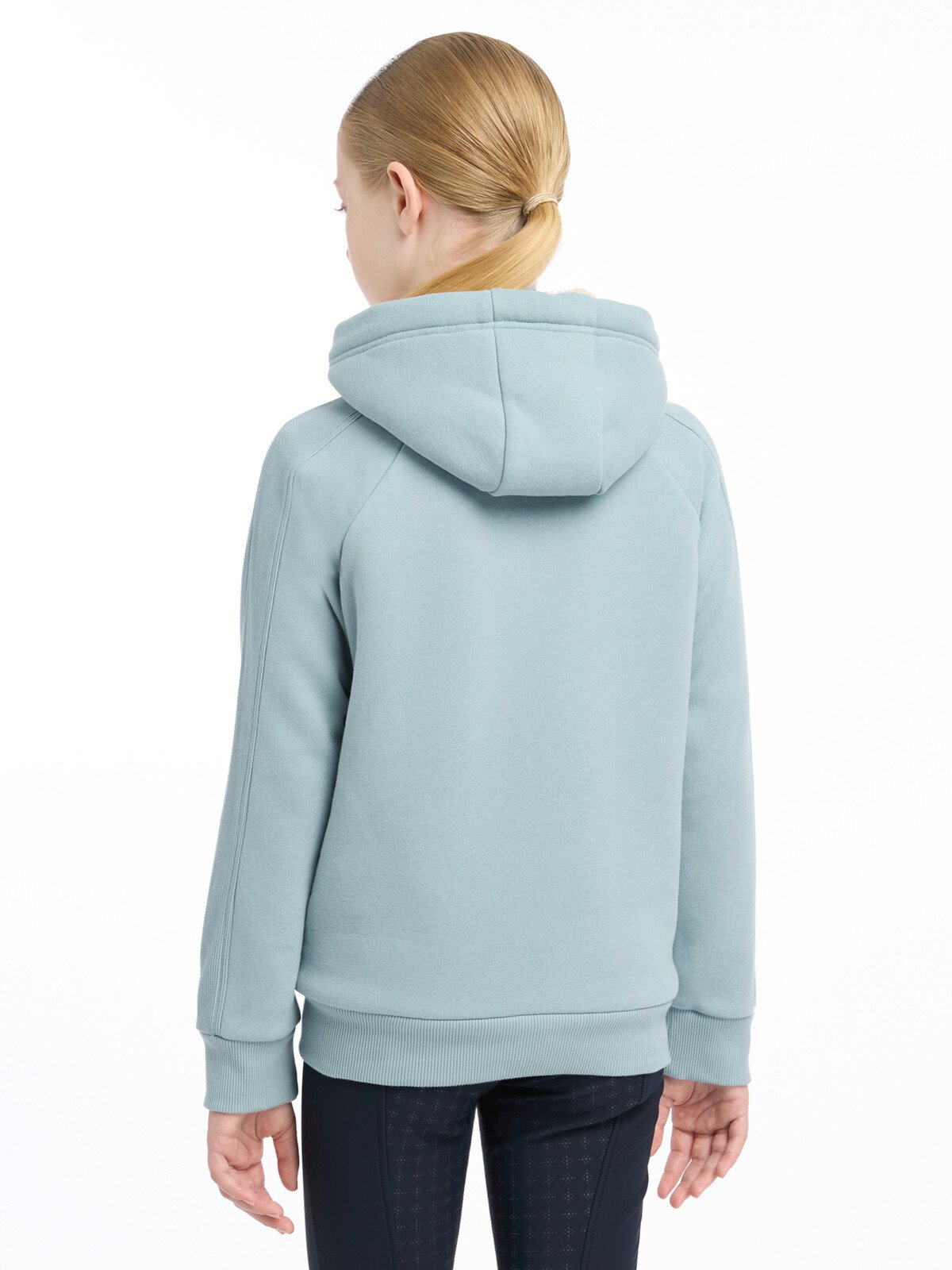 LeMieux Young Rider Hollie Glacier Hoodie - Cozy Lined Sweatshirt for Girls, Back View