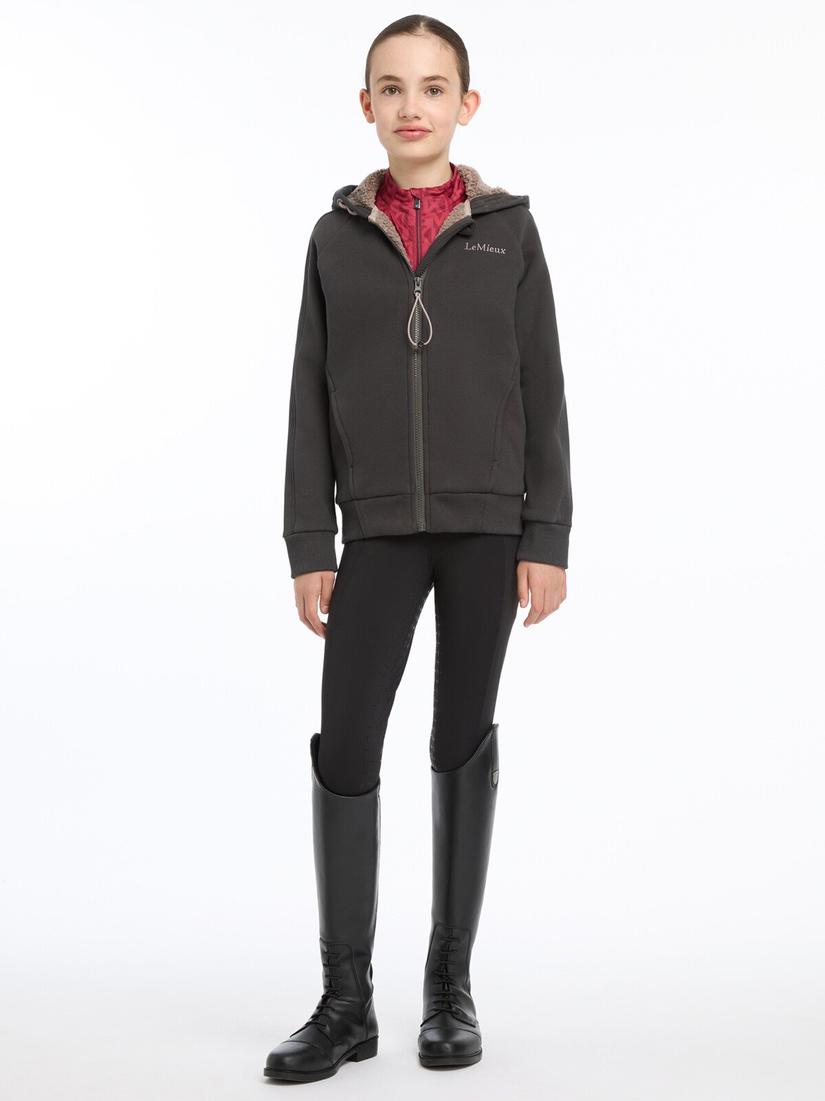 LEMIEUX Young Rider Hollie Hoodie Cinder: Cozy Equestrian Style for Kids | Equiflair Riding Apparel