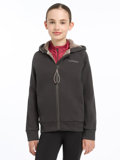 LeMieux Young Girl Rider Cinder Hoodie Jacket: Fleece Lined, Comfortable & Warm.