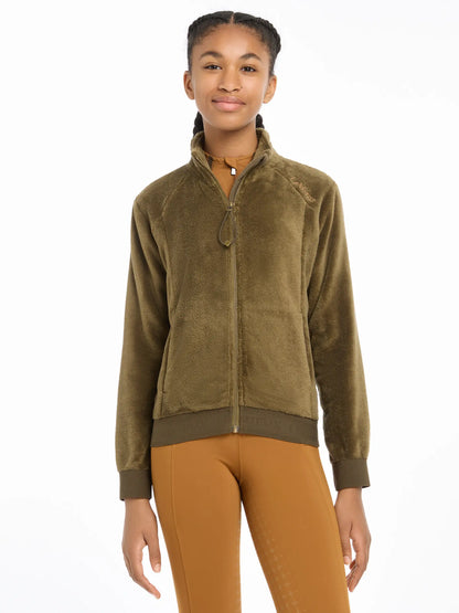 Young Rider LeMieux Libby Fleece Jacket - Alpine. Girl's Olive Green Fleece. Youth Equestrian Fashion