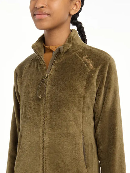 LeMieux Young Rider Libby Fleece Jacket - Alpine Green: Soft, cozy equestrian fleece for kids with LeMieux details.