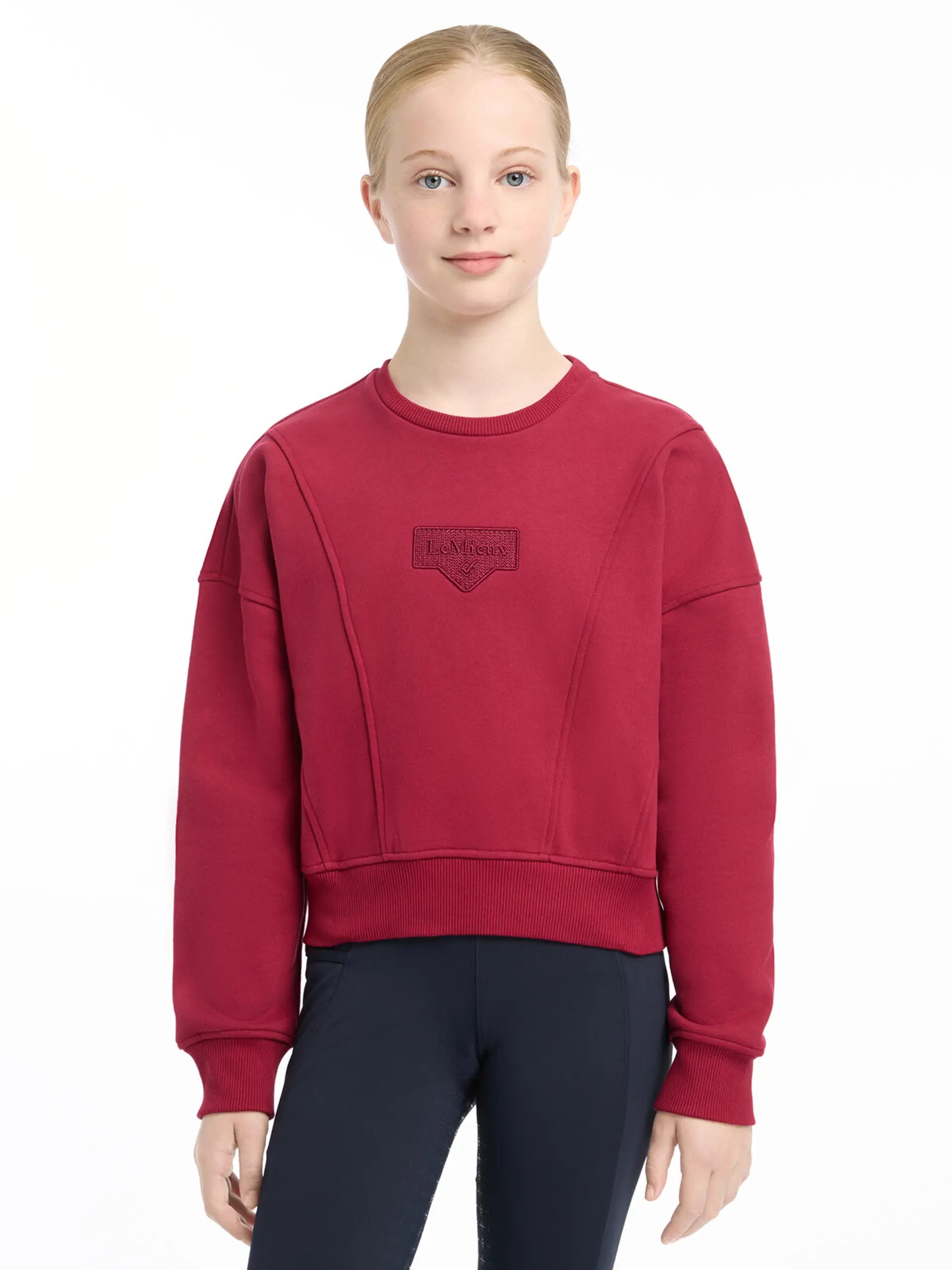 LeMieux Young Rider Clea Crew Sweatshirt in Ember - Youth Equestrian Fashion