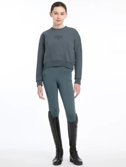 LeMieux Young Rider Clea Crew Petrol Sweatshirt - Equestrian Fashion for Kids