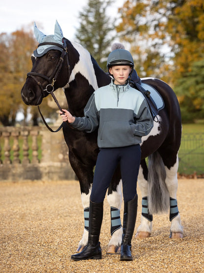LeMieux Young Rider Kate Quarter Zip Sweatshirt Petrol/Glacier - Equiflair