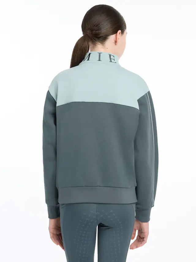 LEMIEUX YOUNG RIDER KATE QUARTER ZIP SWEAT PETROL/GLACIER Equiflair Equestrian Clothing