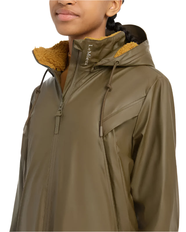 LeMieux Young Rider All Elements Coat Alpine: Waterproof Equestrian Coat with Hood, Fleece Lining - Equiflair