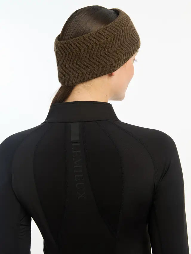 Lemieux Lila Headband Alpine: Chevron Knit, Faux Fur Lined Warm Ear Warmer for Cold Weather | Equestrian Fashion