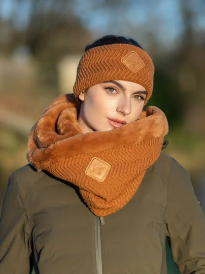 Lemieux Lila Snood Ginger: Warm Winter Neck Warmer with Faux Fur Lining | Equiflair