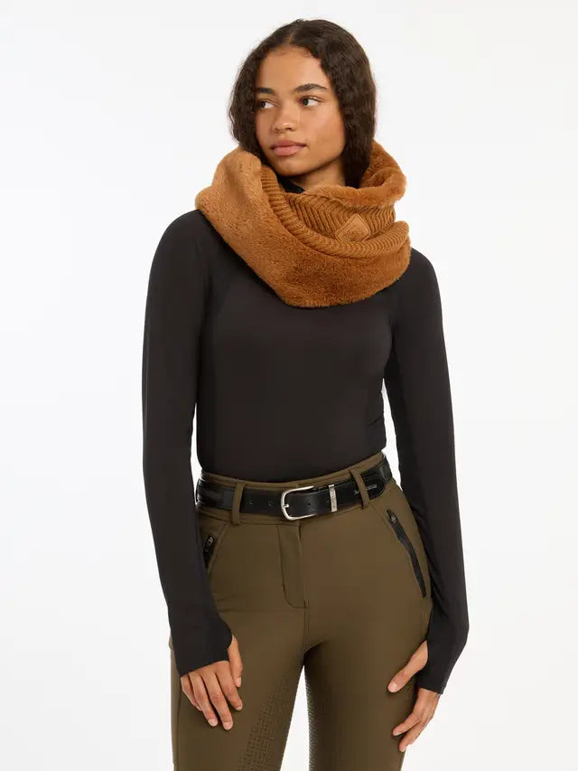 LEMIEUX LILA SNOOD GINGER - Equiflair - Brown Faux Fur Neck Warmer, Winter Scarf