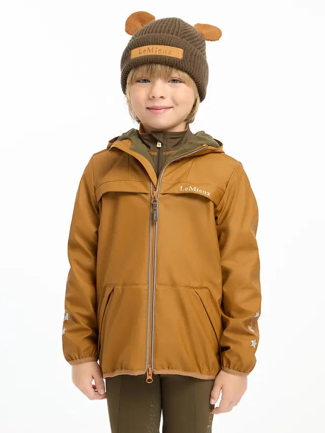LeMieux Mini Bear Beanie Alpine: Cute Kids Hat, Boy Wearing Brown Beanie with Ears, Winter Fashion