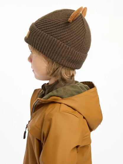 LeMieux Mini Bear Beanie Alpine - Kids Knit Hat with Ears, Brown Children's Winter Beanie