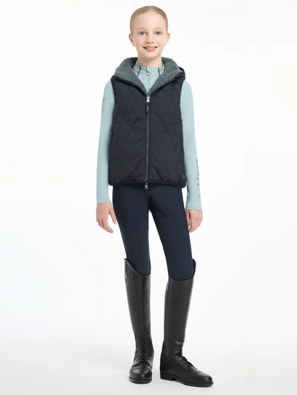 LeMieux Young Rider Eloise Navy Gilet: Reversible Winter Riding Vest for Girls Equestrian Style | Equiflair