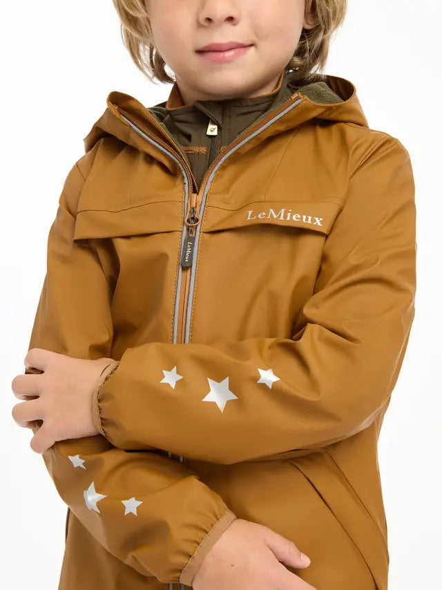LEMIEUX Mini Milo Winter Jacket Ginger - Waterproof Kids Riding Coat with Reflective Stars for Visibility. Equiflair