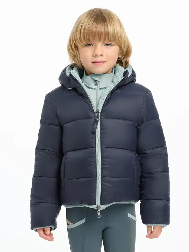LEMIEUX MINI MEGAN Reversible Puffer - Navy Kids Coat. Warm Winter Jacket by Equiflair