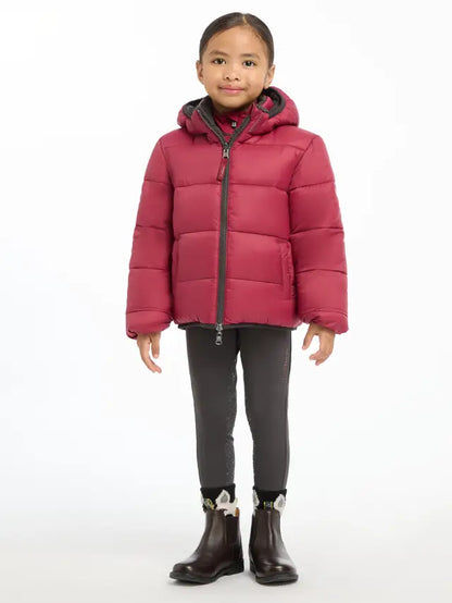 LeMieux Mini Megan Reversible Puffer Ember - Kid's Winter Coat for Girls - Water Resistant & Fleece Lined