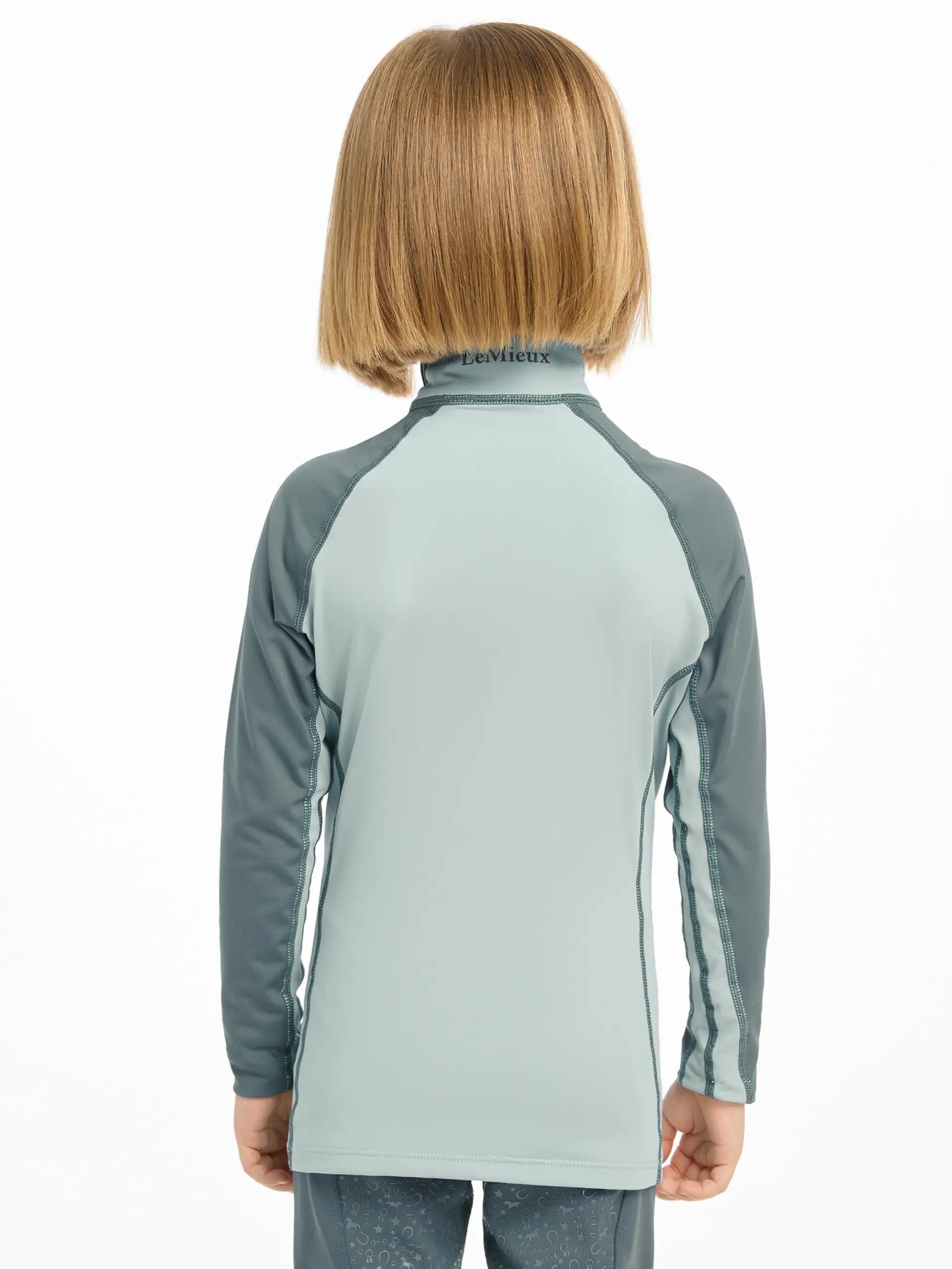 LEMIEUX MINI BASE LAYER GLACIER: Kids Equestrian Shirt, UV50+ Protection, Long Sleeve, Moisture-Wicking, Stylish Riding Apparel