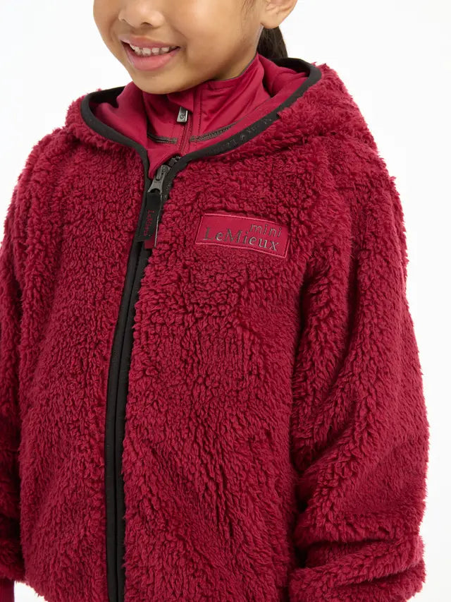 Lemieux Mini Teagan Fleece Ember Kids Hooded Jacket: Soft and Warm Children's Fleece with Hood and Zip. Winter Outdoor Clothing