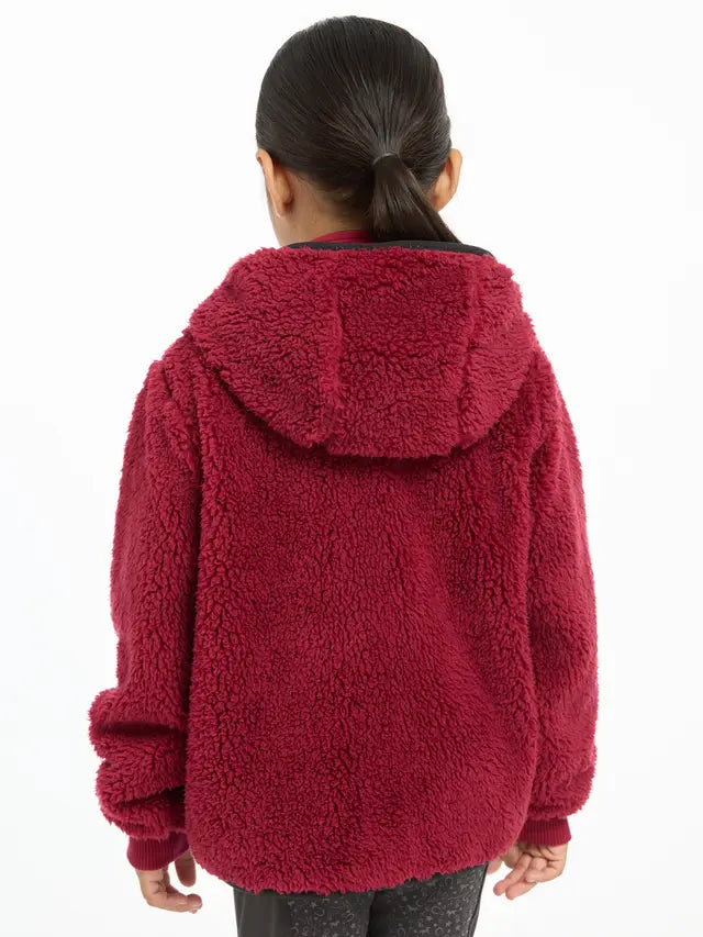 LeMieux Mini Teagan Fleece Ember: Cozy Red Teddy Bear Hoodie for Kids - Equiflair