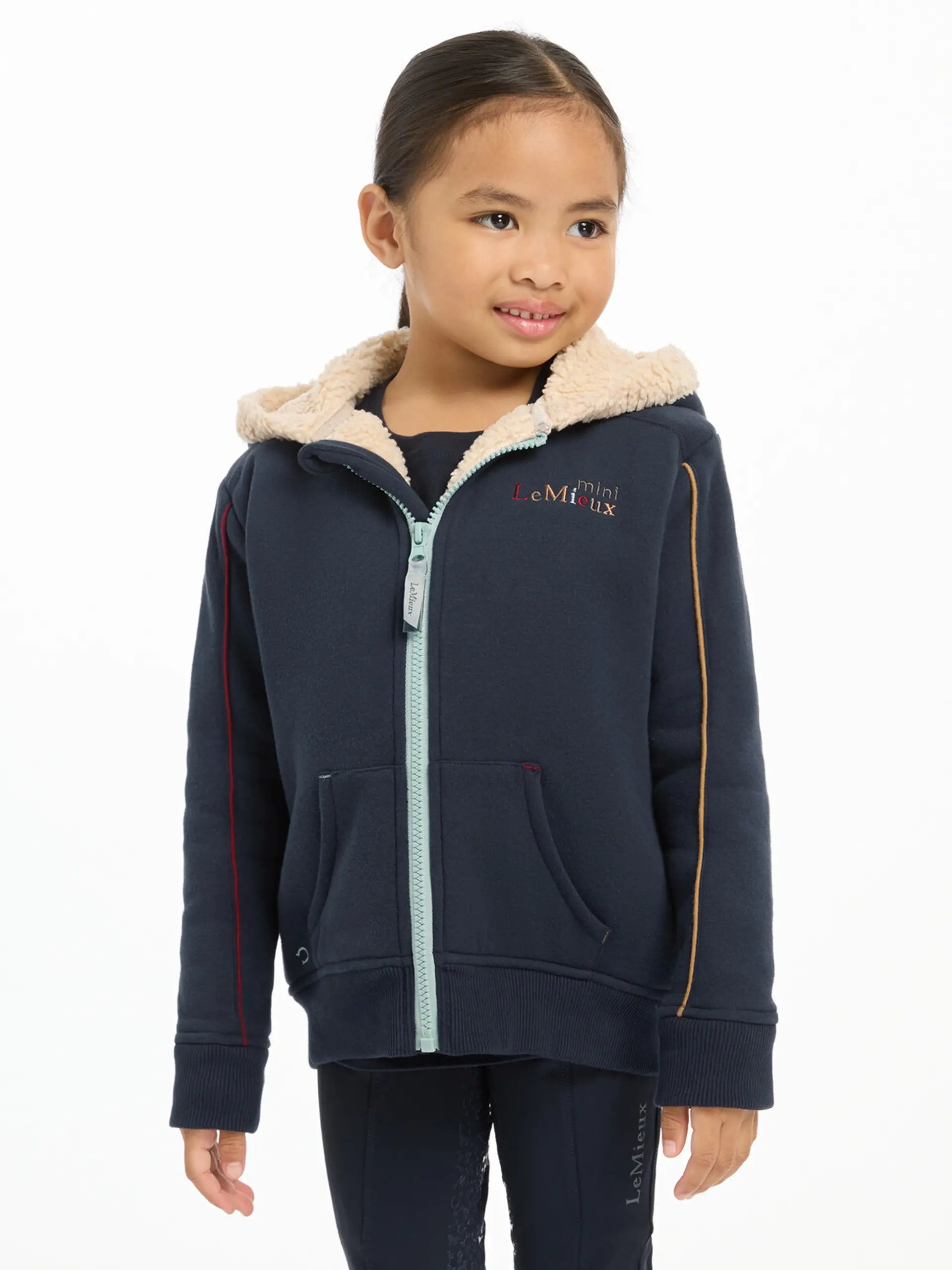 LEMIEUX Mini Charlie Lined Hoodie in Navy - Equestrian Girl's Fashion Clothing