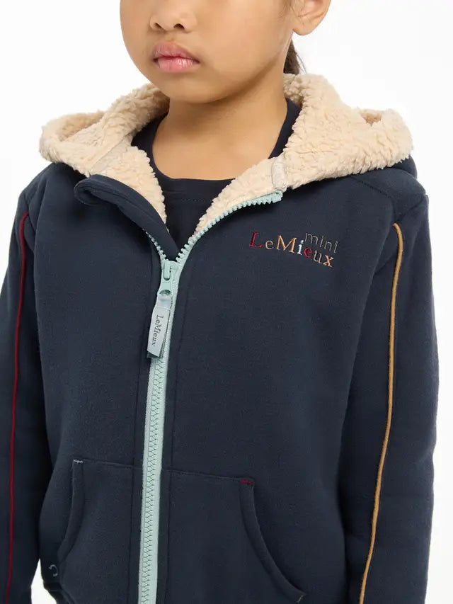Lemieux Mini Charlie Navy Lined Hoodie for Kids: Cozy & Stylish Equestrian Clothing for Children