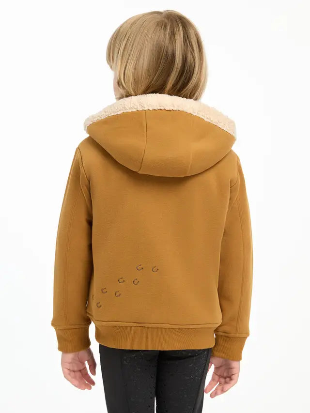 LEMIEUX MINI CHARLIE LINED HOODIE GINGER. Children's Zip Up Hoodie, Equestrian Inspired. Borg Faux Shearling.