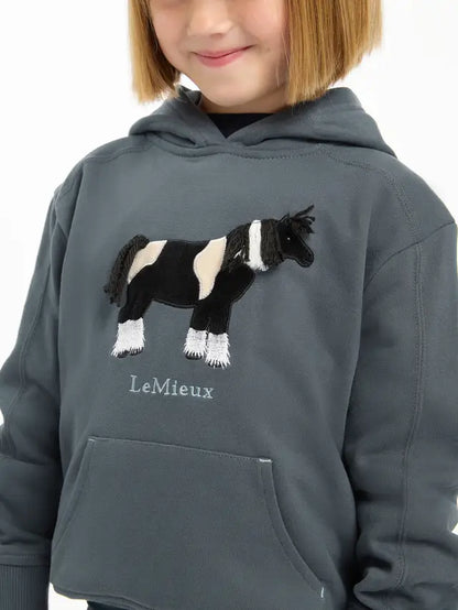 LeMieux Mini Romi Hoodie - Petrol Grey Kids Hoodie with Horse Appliqué | Equiflair