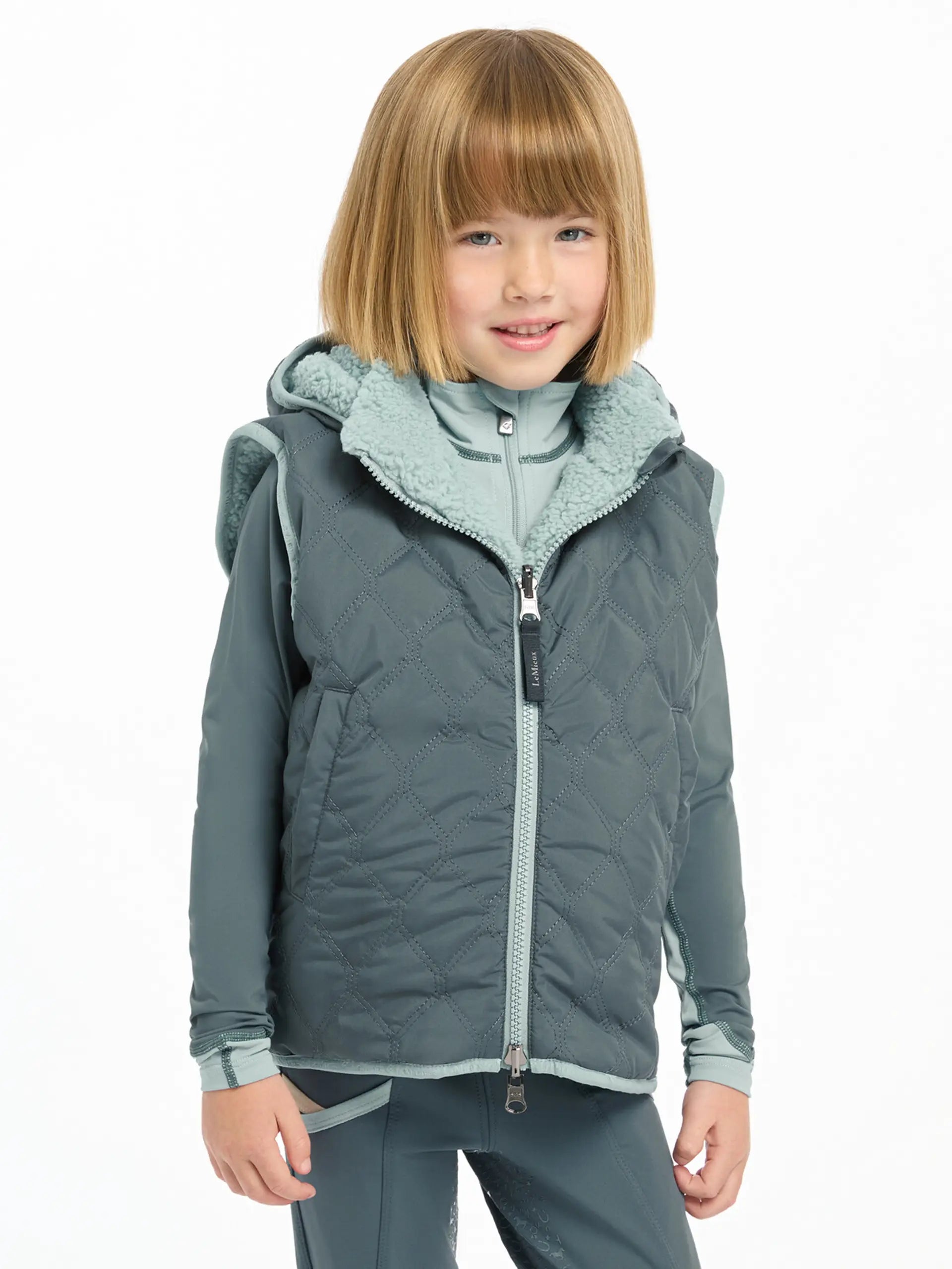 LEMIEUX Mini Elsie Reversible Gilet Petrol - Kids Equestrian Vest from Equiflair: Warm & Versatile Outerwear