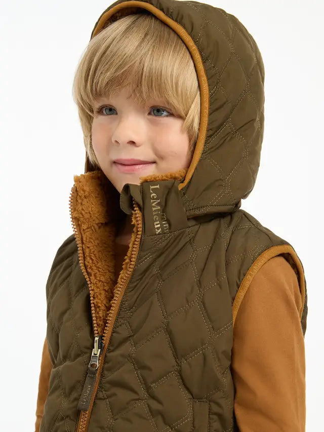 LEMIEUX MINI ELSIE GILET Boy Alpine reversible children's padded quilted vest.