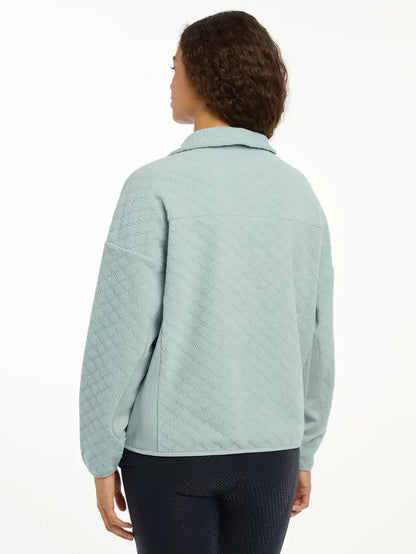 LEMIEUX DANA Quarter Zip Fleece - Glacier. Comfortable womenswear riding top. Stylish equestrian fashion.