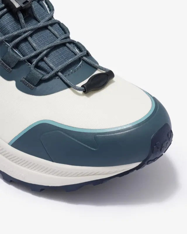 LEMIEUX TRAX 2.0 Waterproof Trainer: Petrol/Ecru. All-terrain, equestrian & active lifestyle shoe with toggle laces & Michelin sole.