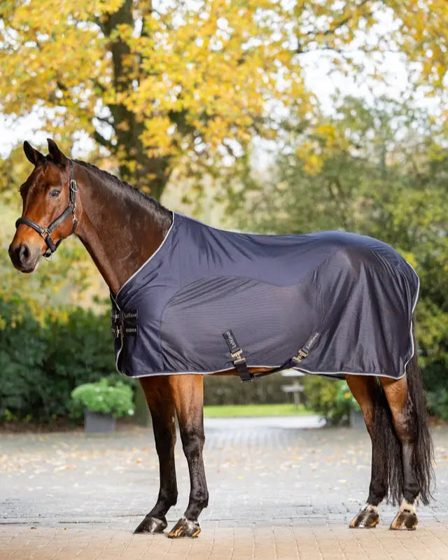 LeMieux Kudos Hybrid Cooler Navy Horse Rug: Breathable & Water-Resistant for Muscle Recovery | Equiflair
