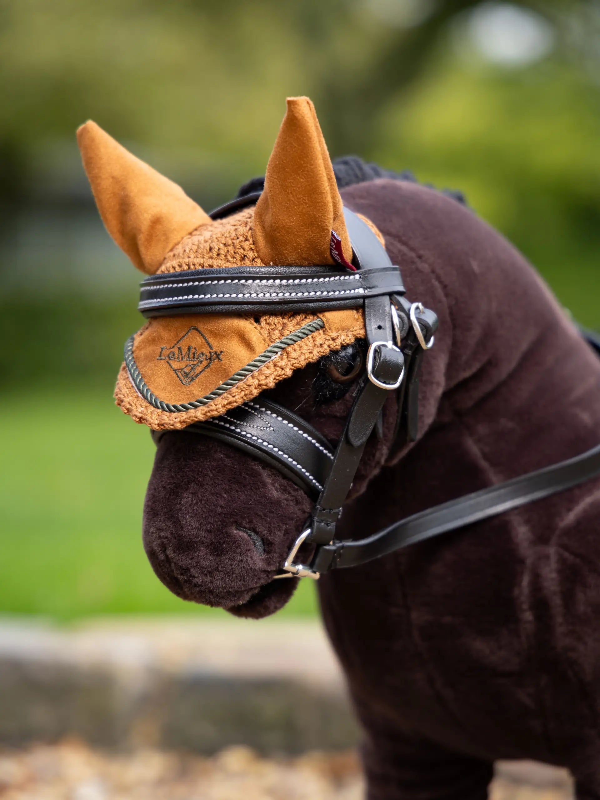 Lemieux Toy Pony Fly Hood Ginger - Equiflair - Mini Horse Accessories, Brown Color, horse riding equipment, matchy matchy