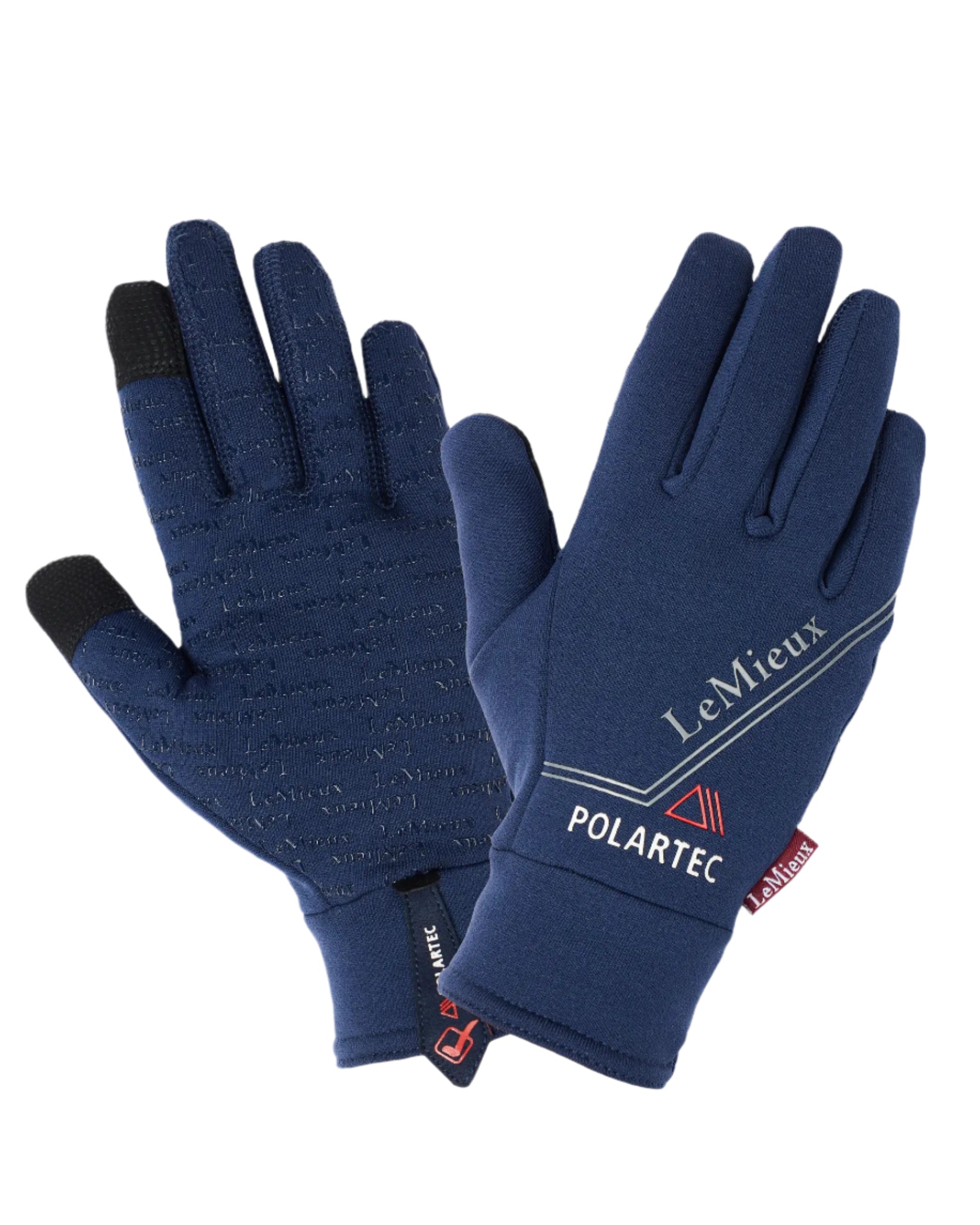 LeMieux Polartec Navy Riding Gloves: Warm, Grippy Winter Gloves with Touchscreen Fingers for Equestrian Activities and Yard Work