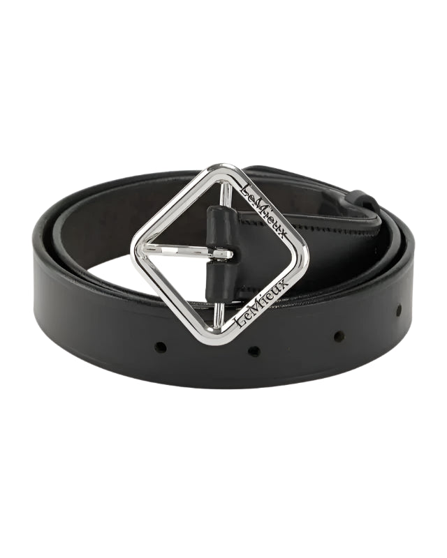 LeMieux Cleo Black Leather Belt with Diamond Buckle | Women's Fashion Accessory