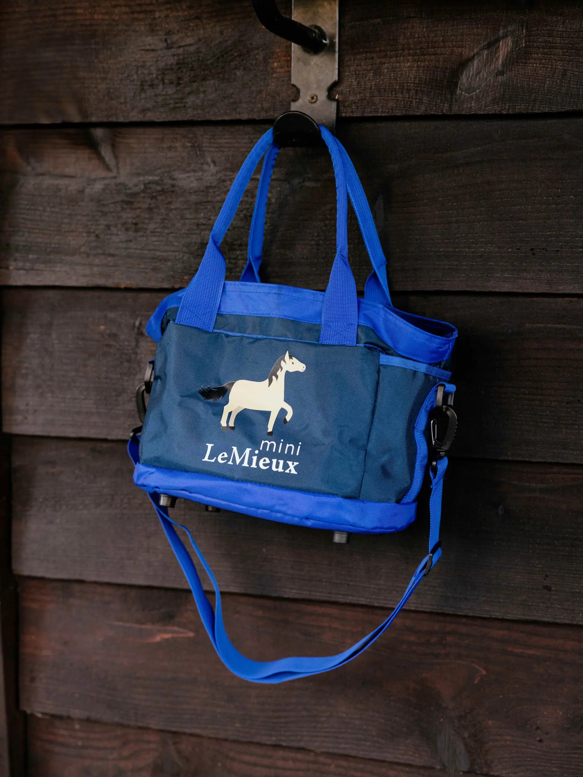 LeMieux Mini Grooming Set - Benetton Blue Grooming Bag for Horses. Horse grooming kit for kids by Equiflair store