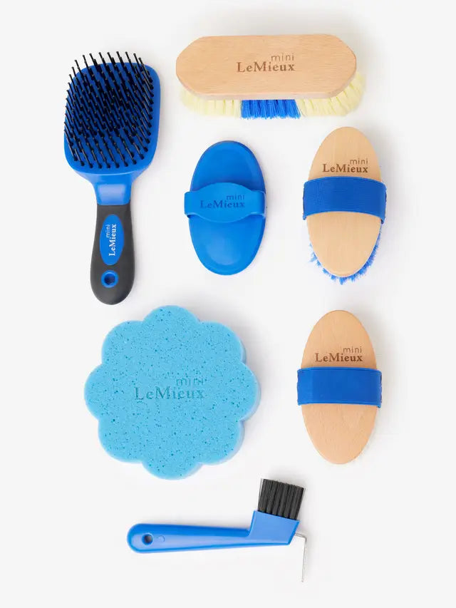 LeMieux Mini Grooming Set Benetton Blue - Equiflair Horse Grooming Kit