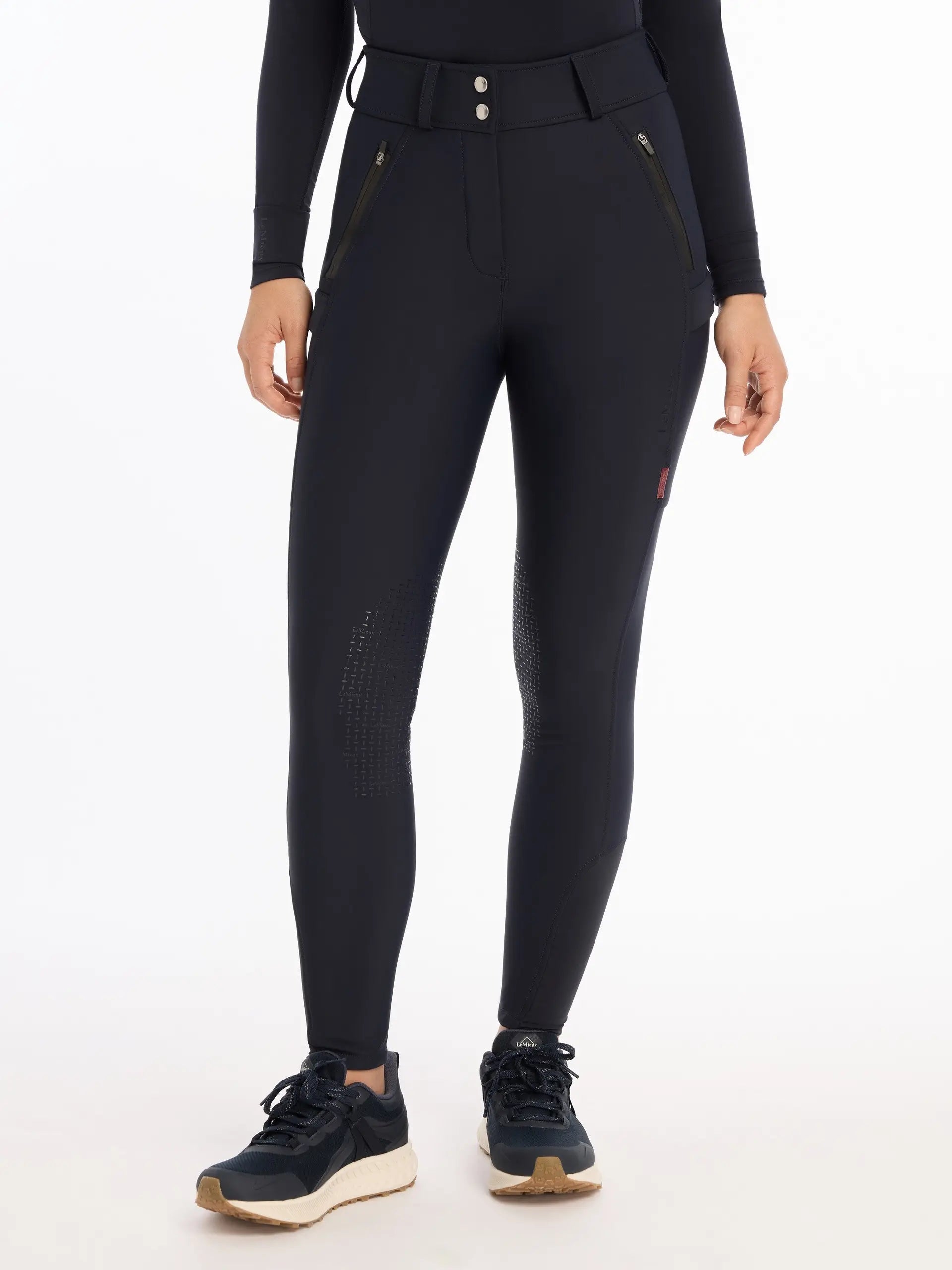 LeMieux Drytex Waterproof Breeches Knee Grip Navy