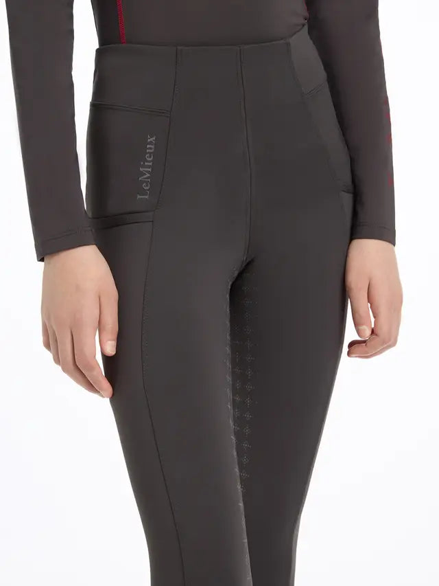 LeMieux Young Rider Orla Cinder Riding Leggings: Comfortable & Technical Equestrian Apparel