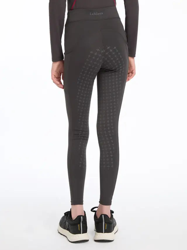 LEMIEUX YOUNG RIDER ORLA PULL ONS CINDER: Equestrian Riding Leggings for Kids, Full Seat Grip