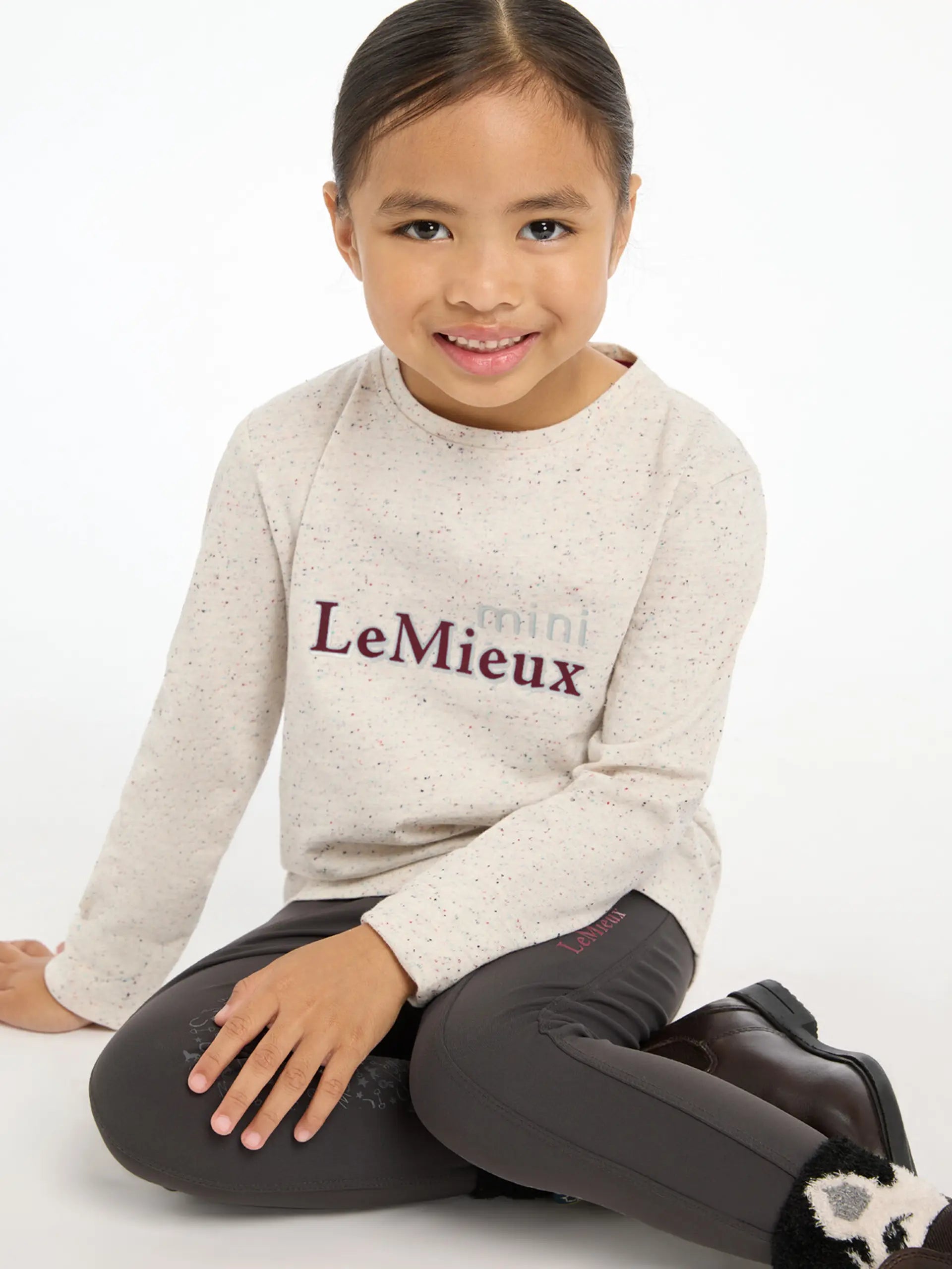 LeMieux Mini Jessie Long Sleeve Top Ecru/Nep