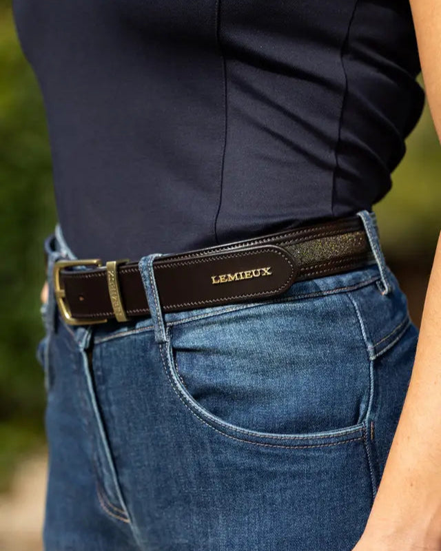 LeMieux Crystal Insert Belt Brown