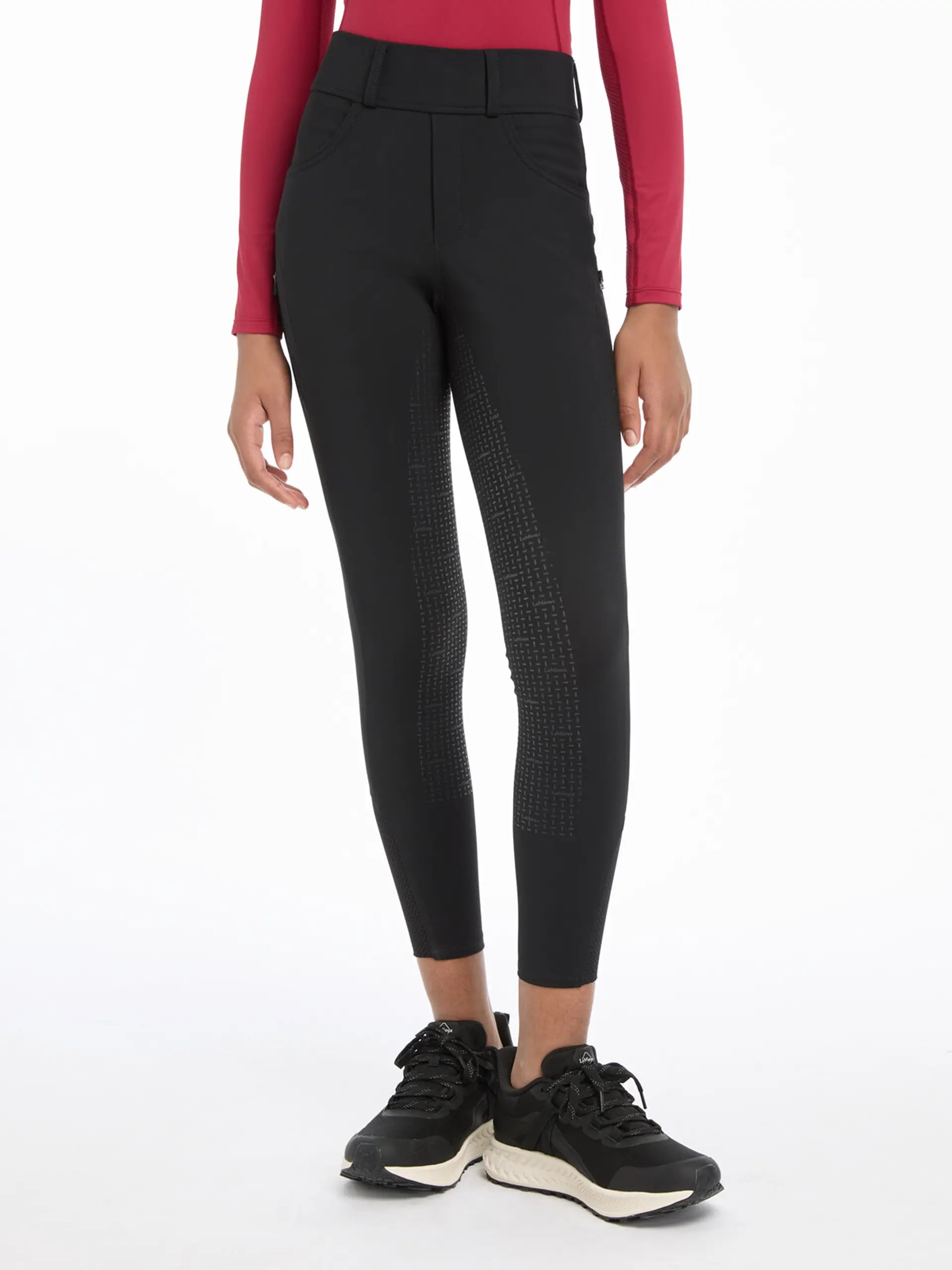 LEMIEUX Young Rider Ella Winter Breggings Black - Cozy equestrian leggings with silicone grip.